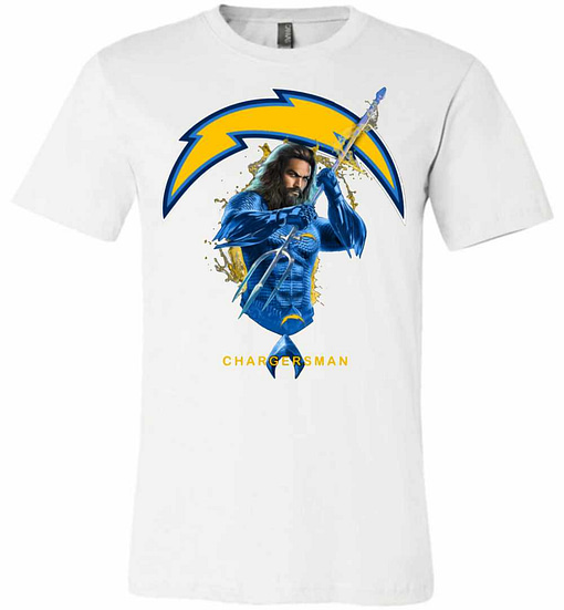 Inktee Store - Chargersman Aquaman And Chargers Football Team Premium T-Shirt Image