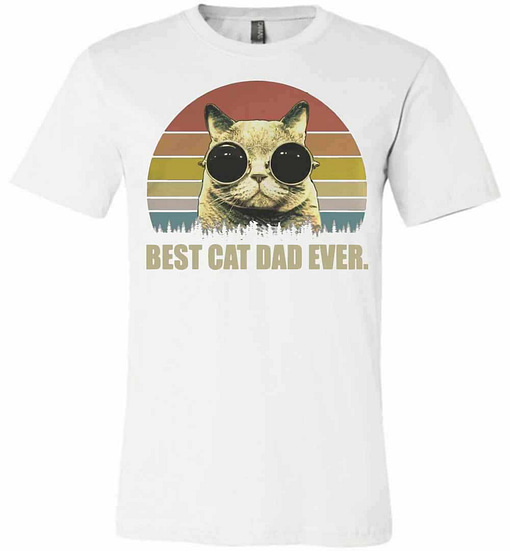 Inktee Store - Vintage Best Cat Dad Ever Premium T-Shirt Image