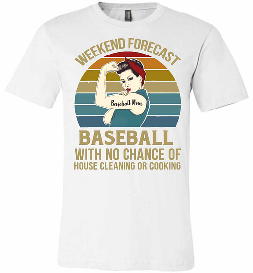 Inktee Store - Baseball Mom Weekend Forecast With No Change Vintage Premium T-Shirt Image
