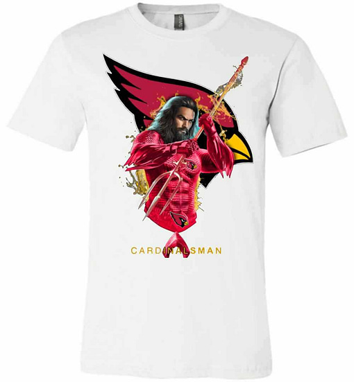 Inktee Store - Cardinalsman Aquaman And Cardinals Football Team Premium T-Shirt Image