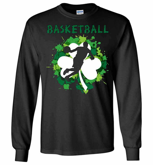 Inktee Store - Basketball Shamrock Irish St Patty'S Day Sport For Long Sleeve T-Shirt Image