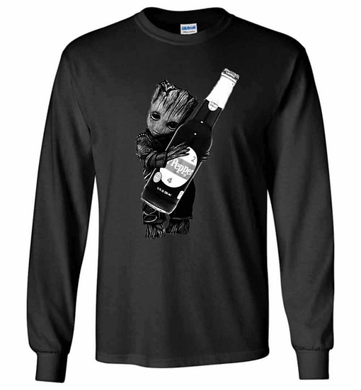 Inktee Store - Baby Groot Hug Pepper Long Sleeve T-Shirt Image
