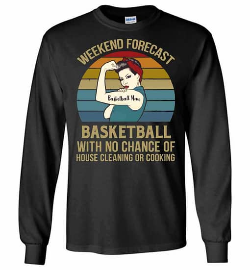 Inktee Store - Basketball Mom Weekend Forecast With No Change Long Sleeve T-Shirt Image