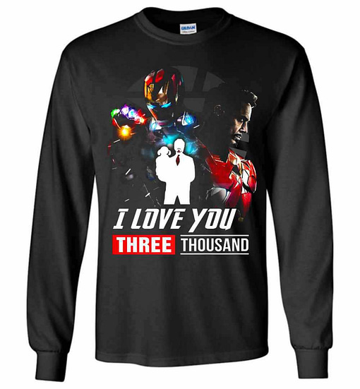Inktee Store - I Love You 3000 Gift Dad And Daughter Iron Man Long Sleeve T-Shirt Image