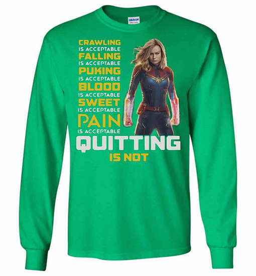 Inktee Store - Carol Danvers Crawling Is Acceptable Falling Is Long Sleeve T-Shirt Image