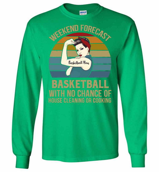 Inktee Store - Basketball Mom Weekend Forecast With No Change Long Sleeve T-Shirt Image