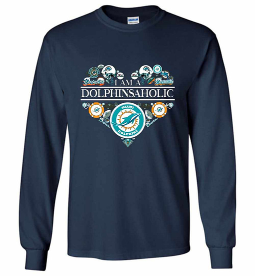 Inktee Store - I'M A Dolphins Aholic Long Sleeve T-Shirt Image