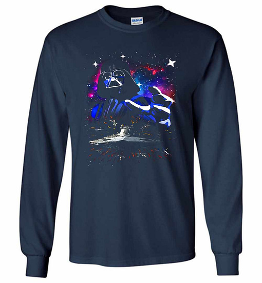 Inktee Store - Darth Vader Star War Ship Long Sleeve T-Shirt Image