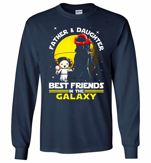 Inktee Store - Father And Daughter Best Friends In The Galaxy Long Sleeve T-Shirt Image