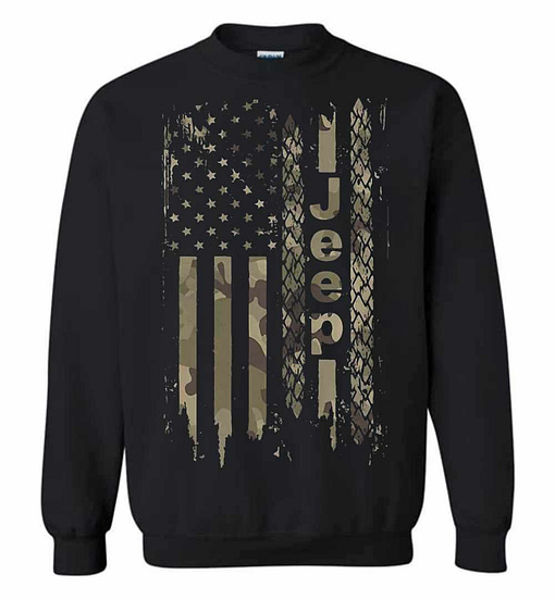 Inktee Store - American Flag Camo Jeep Sweatshirt Image