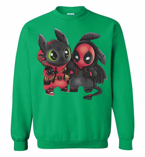 Inktee Store - Baby Toothless And Deadpool Sweatshirt Image