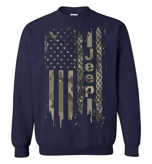 Inktee Store - American Flag Camo Jeep Sweatshirt Image