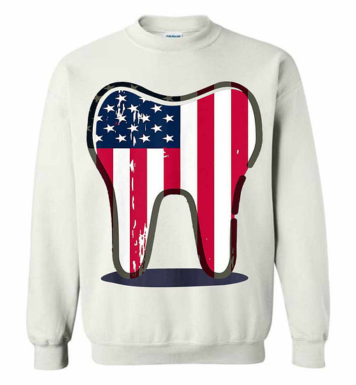 Inktee Store - American Flag Tooth Sweatshirt Image