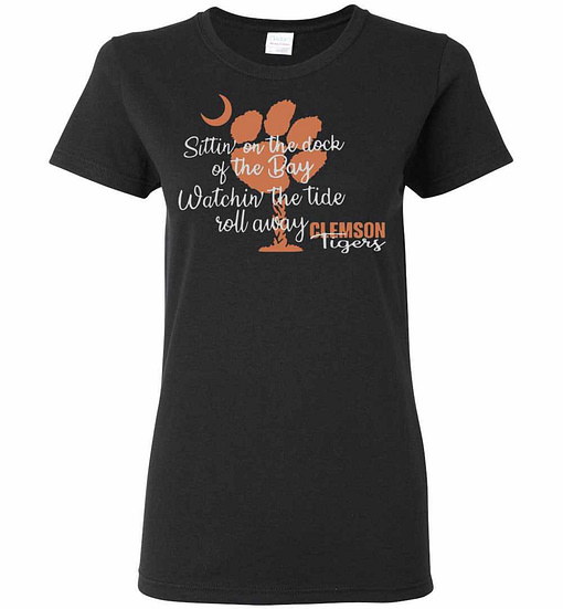 Inktee Store - Clemson Tigers Sittin On The Dock Of The Bay Watchin Women'S T-Shirt Image
