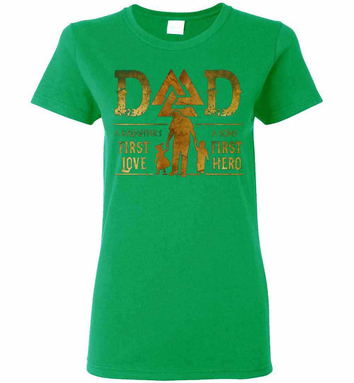 Inktee Store - Viking Dad A Daughter'S First Love A Son'S First Hero Women'S T-Shirt Image