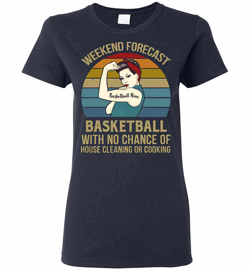 Inktee Store - Basketball Mom Weekend Forecast With No Change Vintage Women'S T-Shirt Image