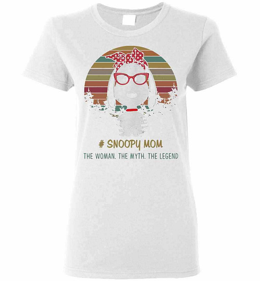 Inktee Store - Snoopy Mom The Woman The Myth The Legend Vintage Women'S T-Shirt Image