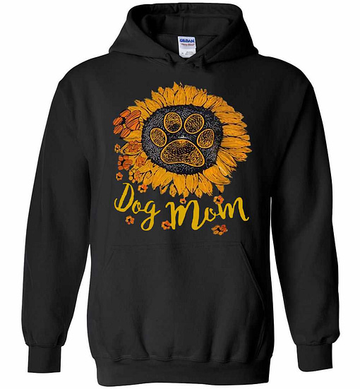 Inktee Store - Dog Paw Sunflower Dog Mom Hoodies Image