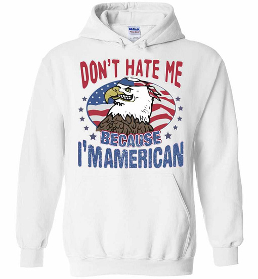 Inktee Store - Don'T Hate Me American Bald Eagle Wearing Us Flag Bandanna Hoodies Image