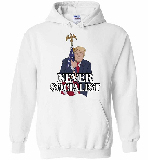 Inktee Store - Donald Trump Love The American Flag Never Socialist Hoodies Image