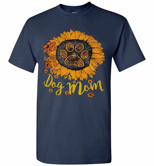 Inktee Store - Dog Paw Sunflower Dog Mom Men'S T-Shirt Image