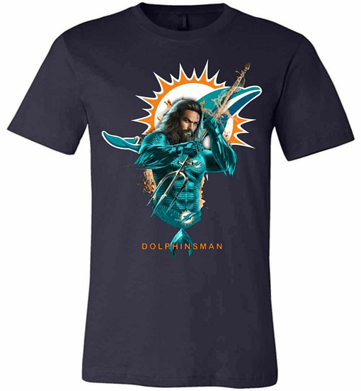 Inktee Store - Dolphinsman Aquaman And Dolphins Football Team Premium T-Shirt Image