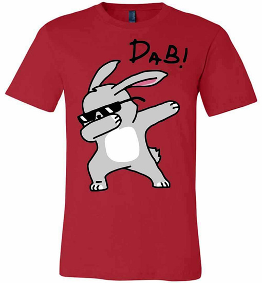 Inktee Store - Dabbing Easter Bunny Funny Easter Gift Premium T-Shirt Image