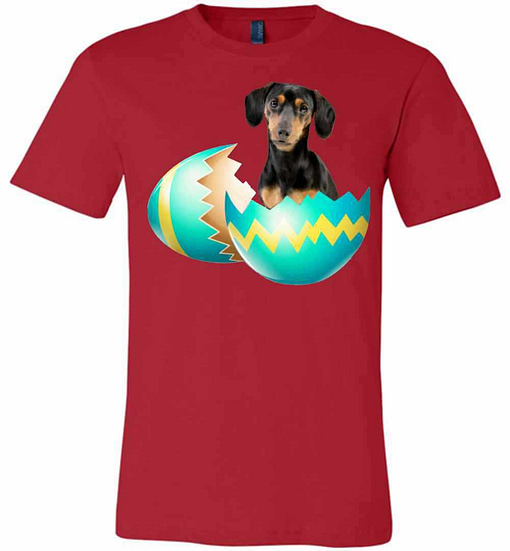 Inktee Store - Dog Easter Cute Dachshund Egg Gift Premium T-Shirt Image