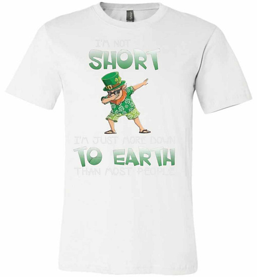 Inktee Store - Dabbing Leprechaun Hawaiian Im Not Short Im Just More Premium T-Shirt Image