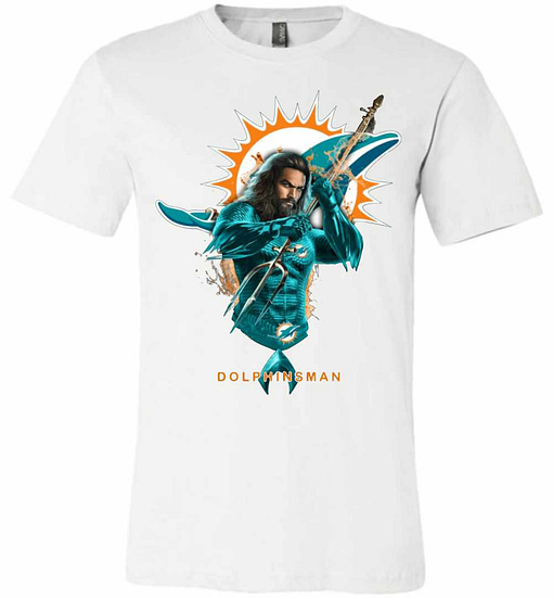Inktee Store - Dolphinsman Aquaman And Dolphins Football Team Premium T-Shirt Image