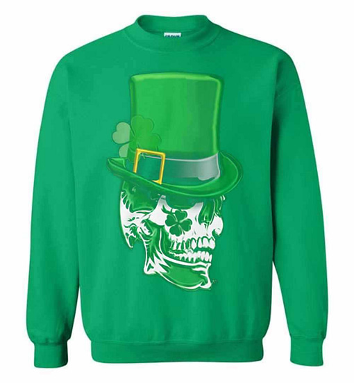 Inktee Store - Clover Skull Saint Patrick'S Day Sweatshirt Image