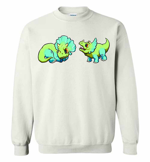 Inktee Store - Coelophysis Dinosaur Chibi White Version Sweatshirt Image