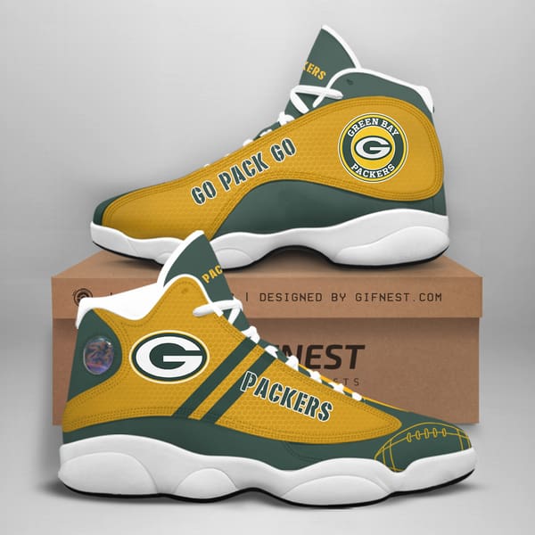 Green Bay Packers Custom No61 Air Jordan Shoes