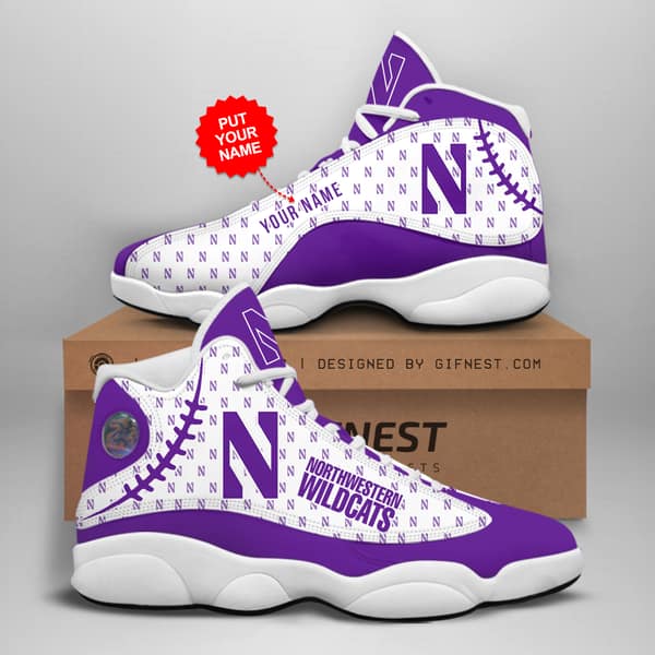 Personalized Northwestern Wildcats Custom No234 Air Jordan Shoes