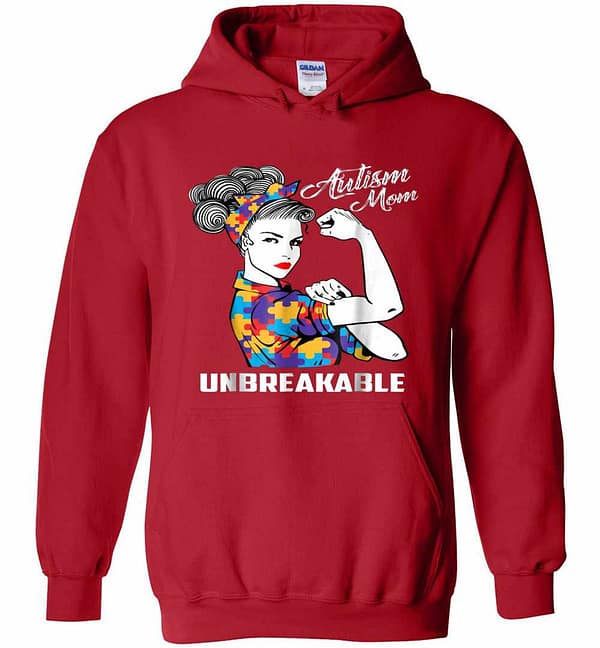 Inktee Store - Autism Mom Unbreakable Autism Awareness Gift Hoodies Image