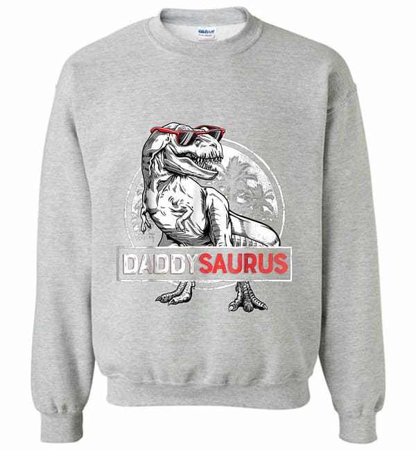 Inktee Store - Daddysaurus Fathers Day Gifts T Rex Daddy Saurus Men Sweatshirt Image
