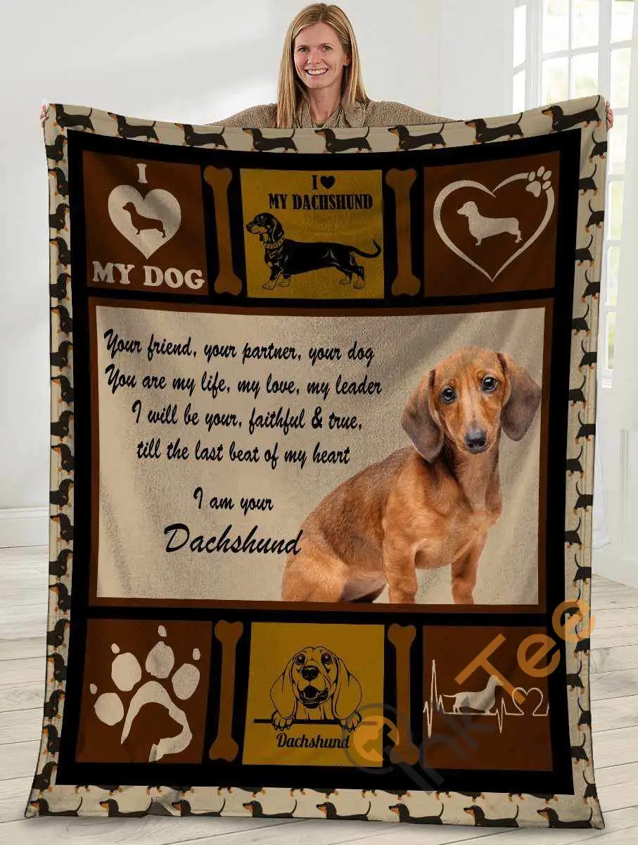 Your Friend Your Partner Your Dog You Are My Life Dachshund Doxie Weiner Dog Ultra Soft Cozy Plush Fleece Blanket