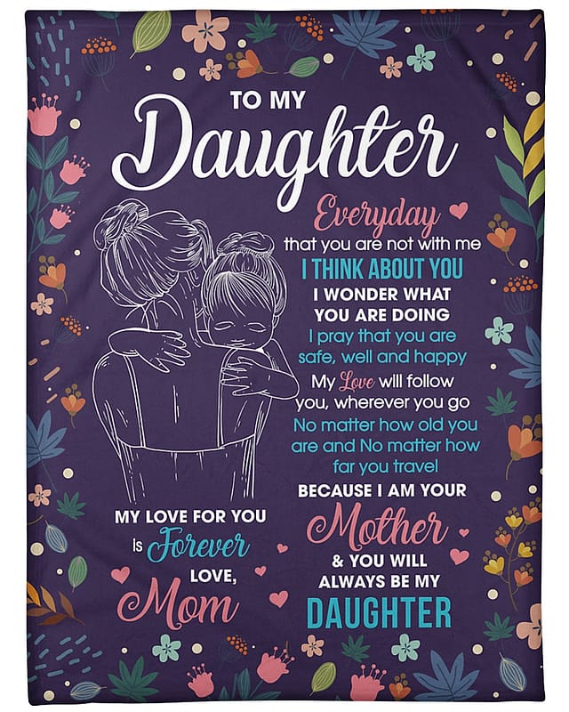 Message To My Daughter I Think About You I Wonder What You Are Doing - Mother & Daughter Fleece Blanket