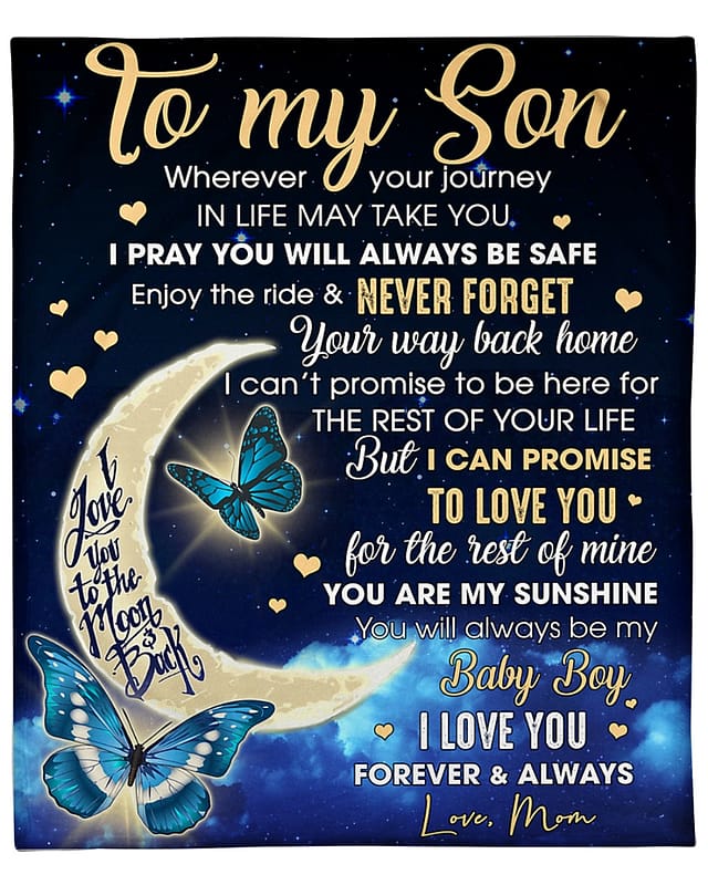 Message To My Son I Pray You Will Always Be Safe - Love Mom Fleece Blanket