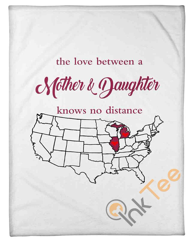 Love Between Mother Daughter Michigan Illinois Fleece Blanket