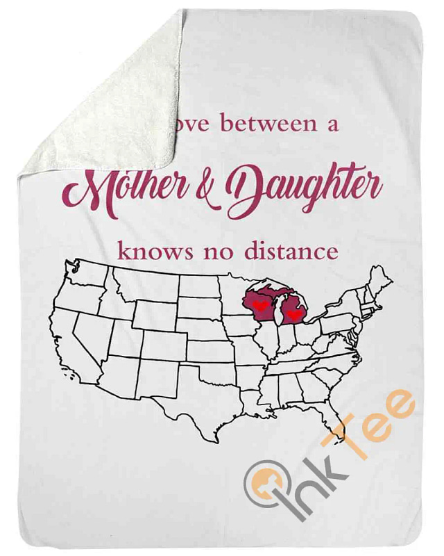 Love Between Mother Daughter Michigan Wisconsin Fleece Blanket