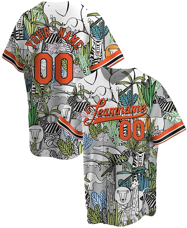 Personalized Wild Animals Printed Name And Number Idea Gift For Fans Baseball Jersey