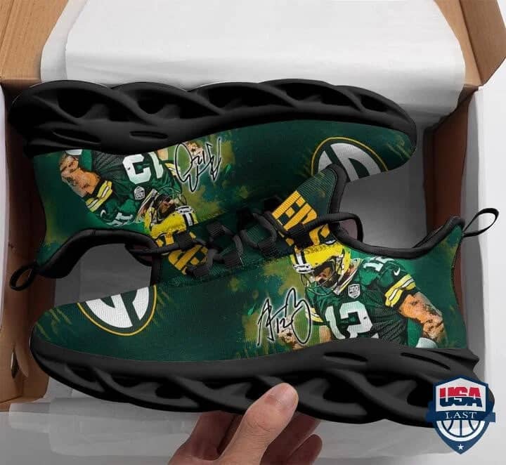 Aaron Rodgers Green Bay Packers Style 2 Amazon Custom Max Soul Shoes