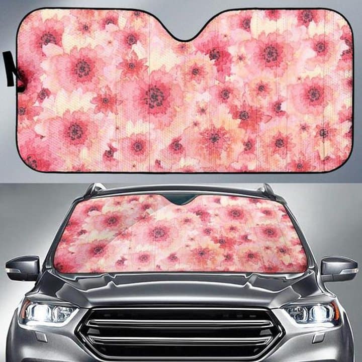 Floral Flower Watercolor Flower Print Windshield No 388 Auto Sun Shade