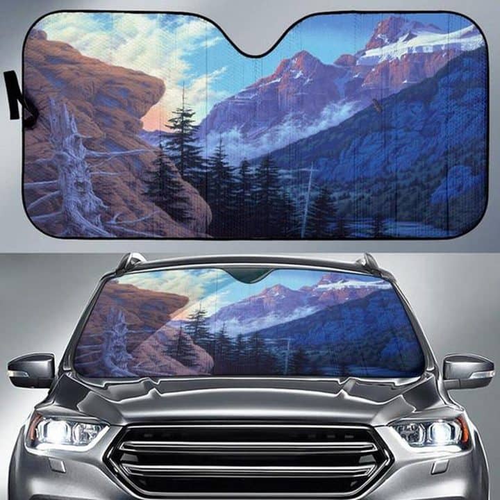With Mountain Print A Unique Gift For Nature Lovers No 339 Auto Sun Shade