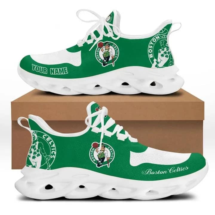 Nba Boston Celtics Custom Name Green Max Soul Shoes