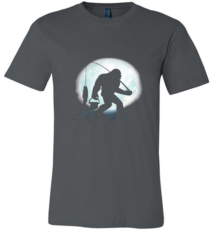 Bigfoot Fishing The Moon Premium T-shirt