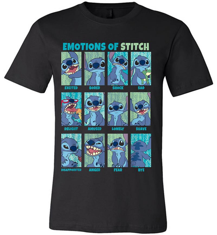 Disney Lilo Stitch Emotions Of Stitch Panels Premium T-shirt