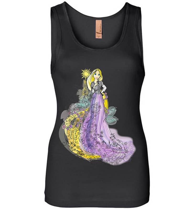 Disney Rapunzel Watercolor Womens Jersey Tank Top