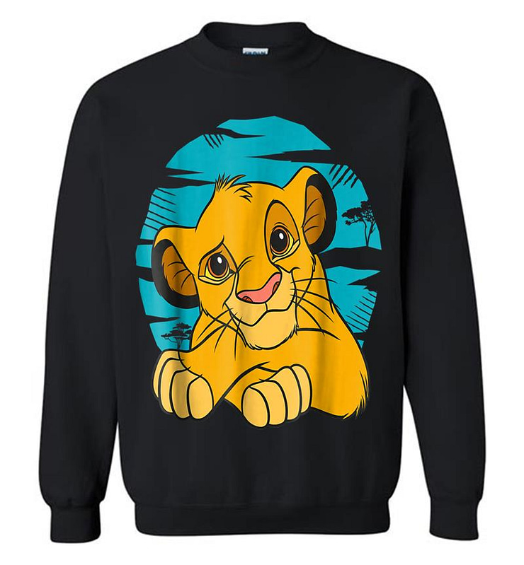 Disney The Lion King Young Simba Resting Blue 90s Sweatshirt